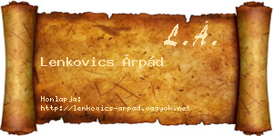 Lenkovics Árpád névjegykártya