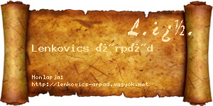 Lenkovics Árpád névjegykártya