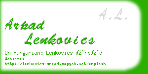 arpad lenkovics business card